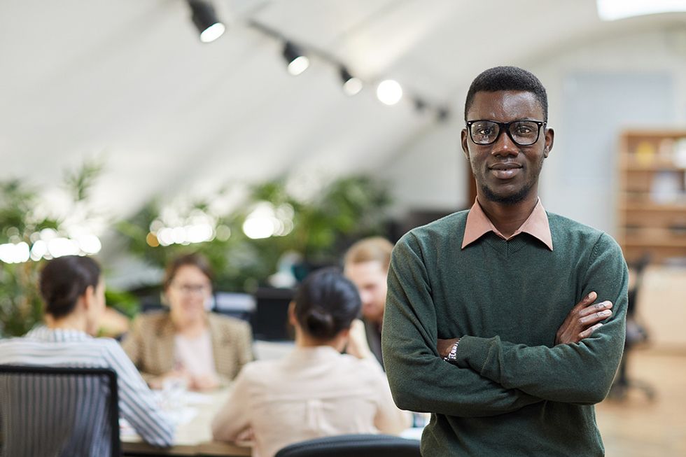 Young professional at his first job out of college