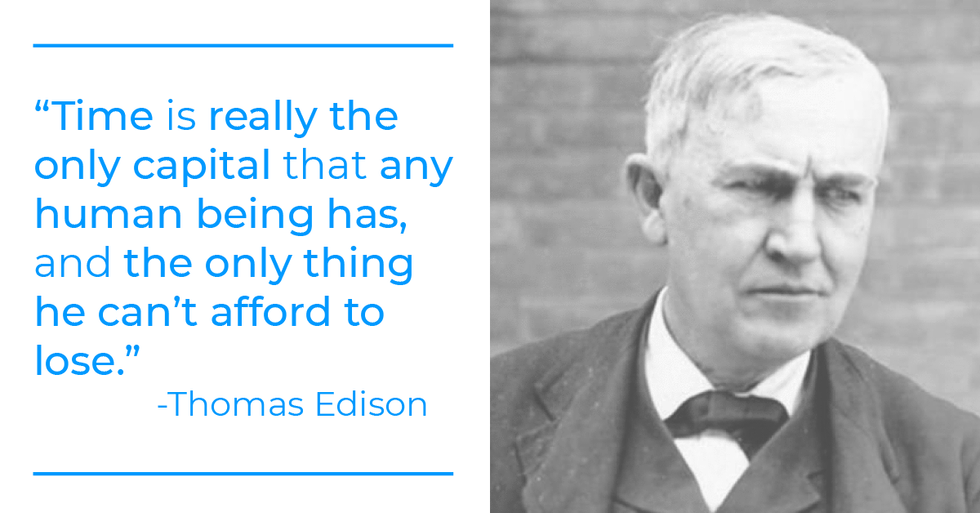 Thomas Edison quote about time and work-life balance