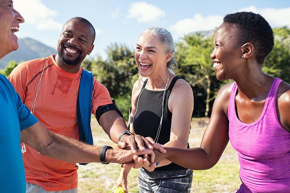 Coworkers start a team sport during the summer