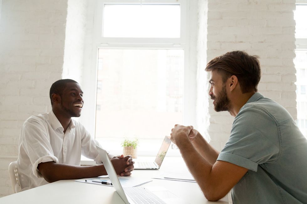 Man asks for feedback after his mock interview