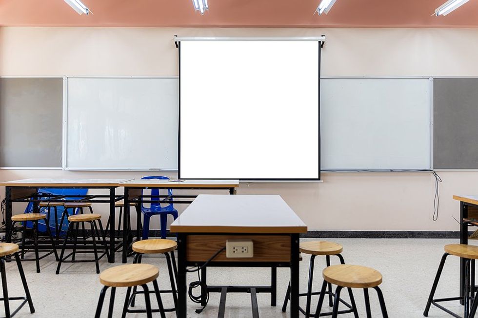 Empty school classroom