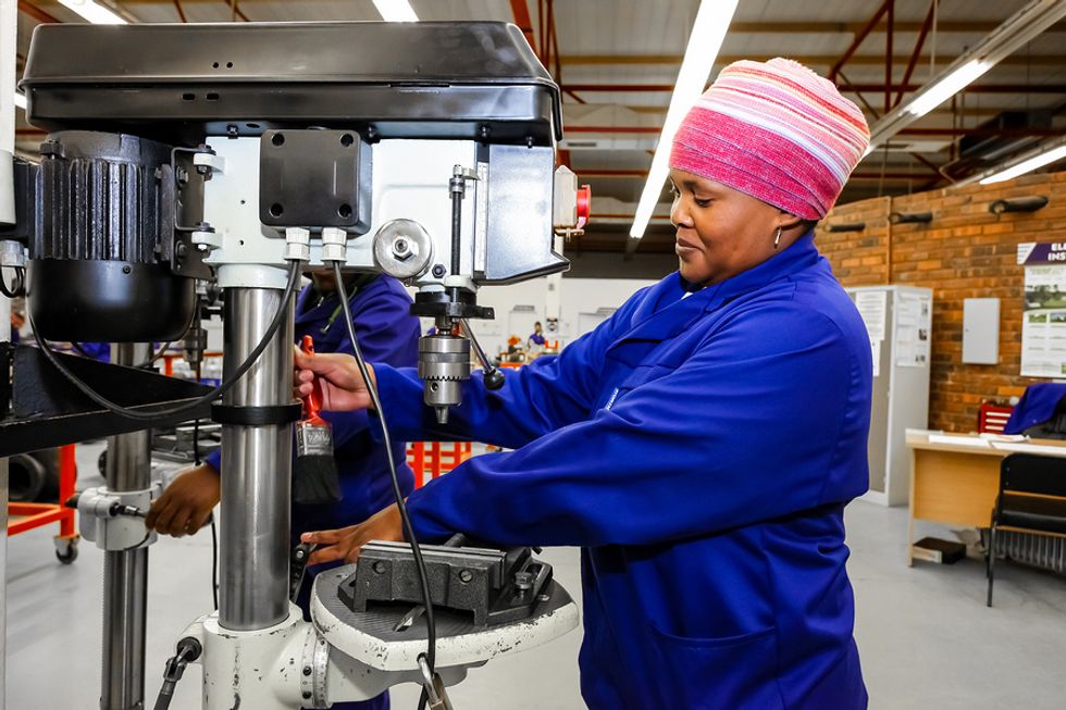 Woman happy with her decision to learn a trade