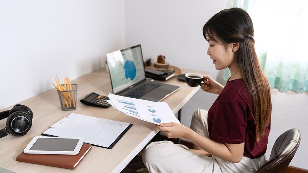 Woman on laptop finds purpose in her career