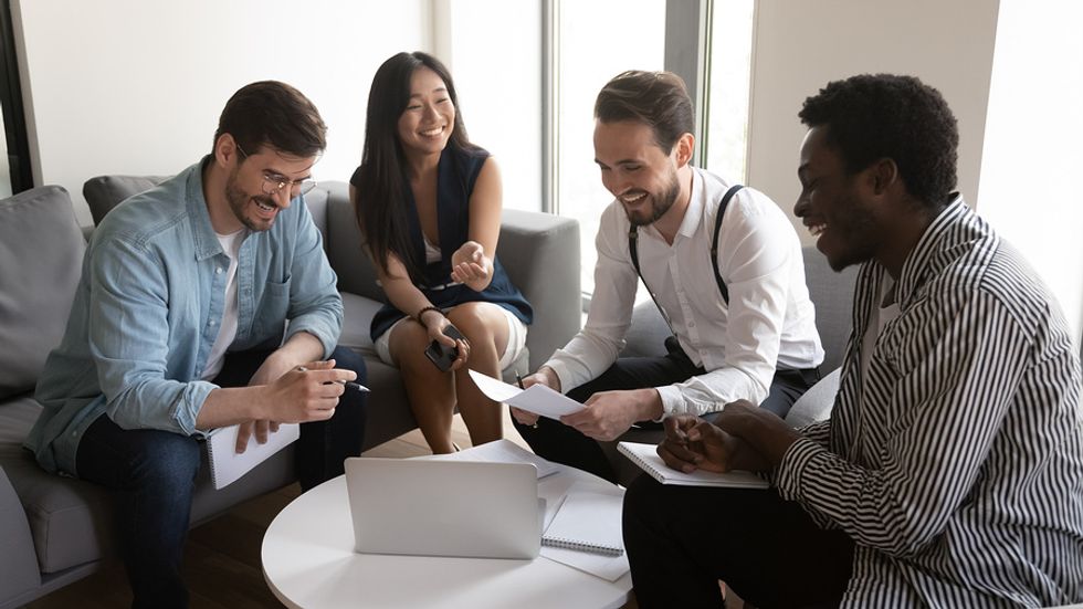 A good leader respects everyone during a team meeting