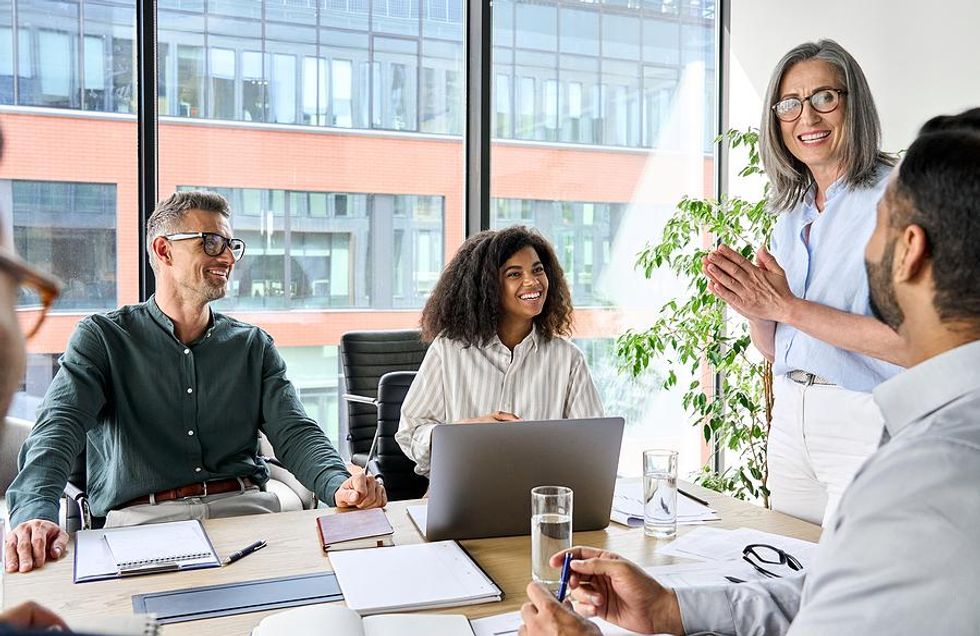 Group of professionals in a business meeting